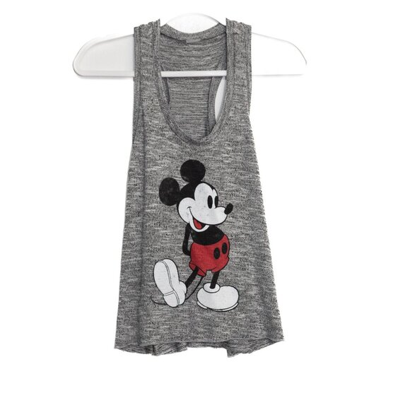 Disney Mickey Mouse Size M Gray Racerback Tank Top - Picture 1 of 8